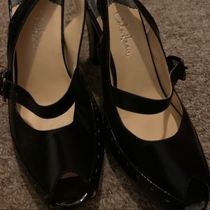 Never worn Black Cole Haan sling Back heels!